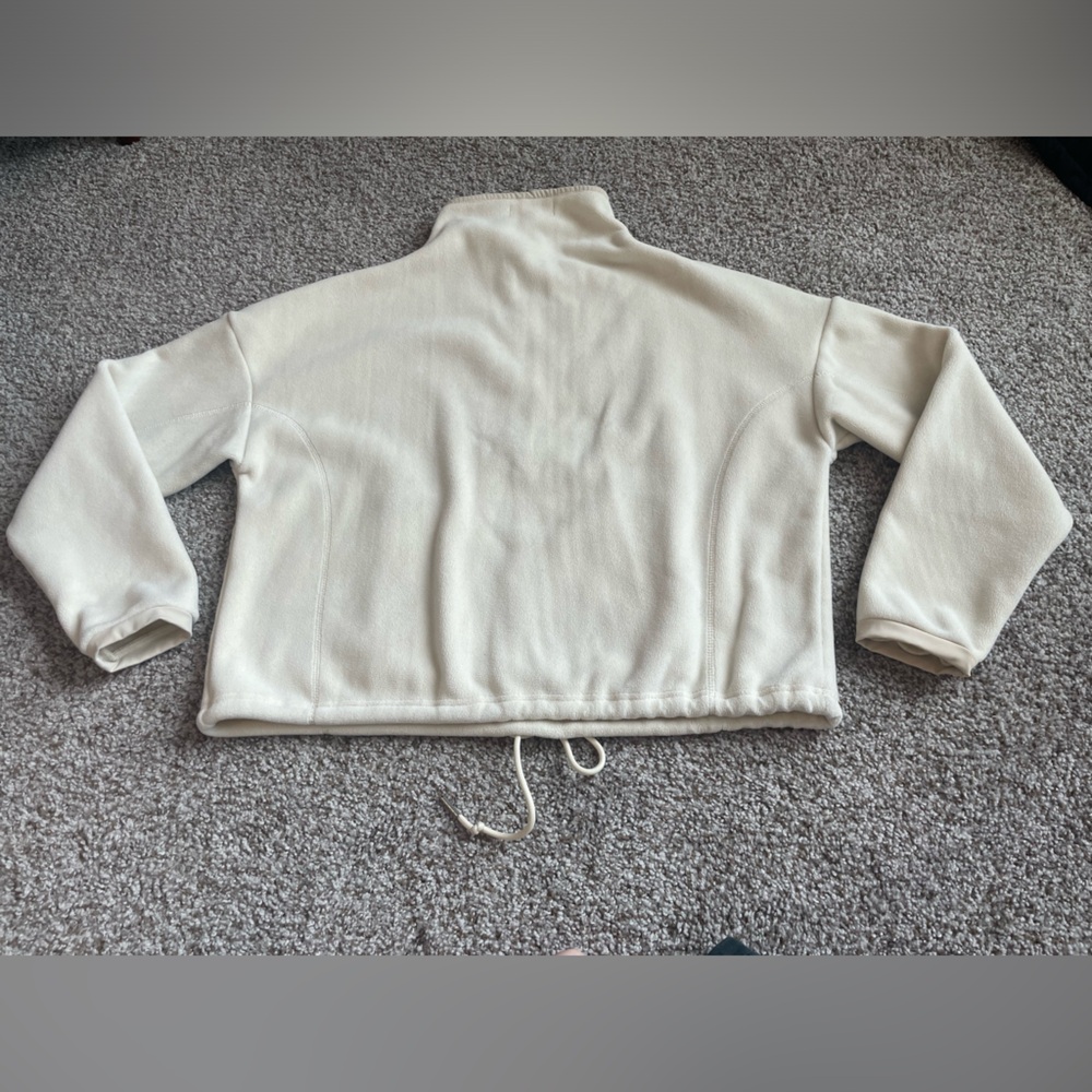 QINSEN Half Zip Fleece Sweatshirt Mock Neck Sherpa Pullover Apricot Small - Picture 5 of 5